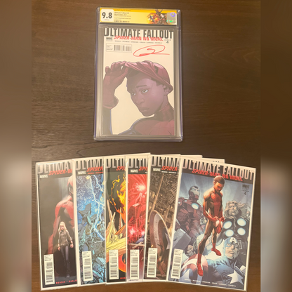 ULTIMATE FALLOUT #1-6 BUNDLE – 1ST MILES MORALES – CGC 9.8 SIGNED BY SHAMEIK MOORE